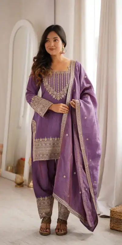 KB 303 Onion Vichitra Silk Salwar Suit with Embroidery Work. Wedding, Party, Festive, Events, Grab it for ₹2049. Delivery 4-6 Working Days. Shop now. | Jump Suits, Salwar suit, Designer Suits, Casual Suits, Creative suits, Palazzo Suits, Party Wear Suits, Patiala Suits, Straight Suits