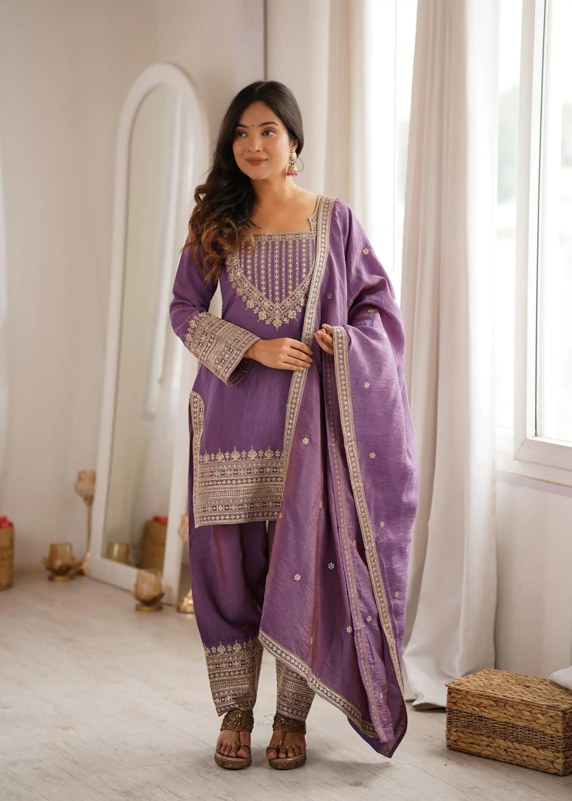 KB 303 Onion Vichitra Silk Salwar Suit with Embroidery Work. Wedding, Party, Festive, Events, Grab it for ₹2049. Delivery 4-6 Working Days. Shop now. | Jump Suits, Salwar suit, Designer Suits, Casual Suits, Creative suits, Palazzo Suits, Party Wear Suits, Patiala Suits, Straight Suits