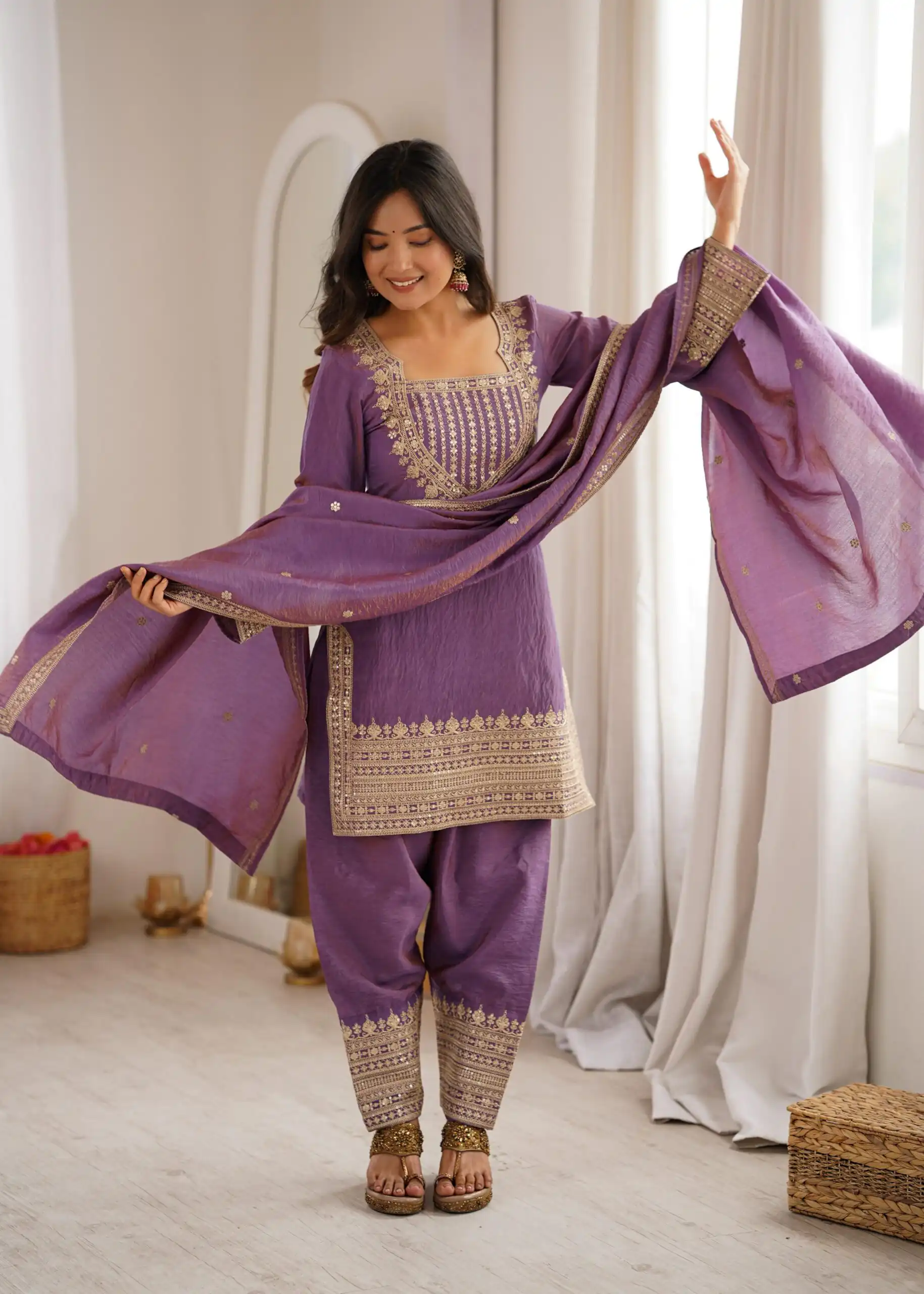 KB 303 Onion Vichitra Silk Salwar Suit with Embroidery Work. Wedding, Party, Festive, Events, Grab it for ₹2049. Delivery 4-6 Working Days. Shop now. | Jump Suits, Salwar suit, Designer Suits, Casual Suits, Creative suits, Palazzo Suits, Party Wear Suits, Patiala Suits, Straight Suits