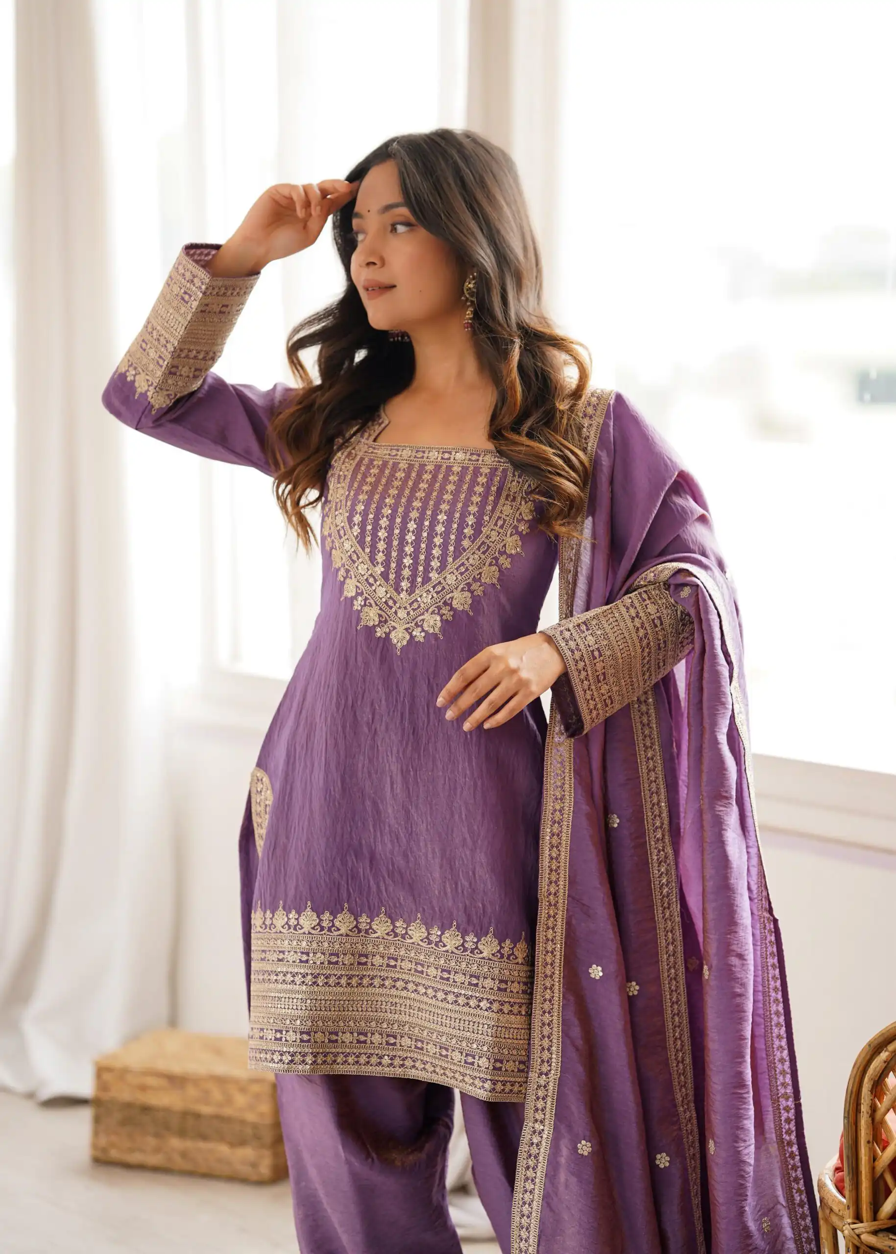 KB 303 Onion Vichitra Silk Salwar Suit with Embroidery Work. Wedding, Party, Festive, Events, Grab it for ₹2049. Delivery 4-6 Working Days. Shop now. | Jump Suits, Salwar suit, Designer Suits, Casual Suits, Creative suits, Palazzo Suits, Party Wear Suits, Patiala Suits, Straight Suits
