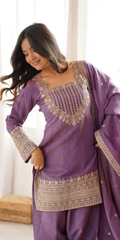 KB 303 Onion Vichitra Silk Salwar Suit with Embroidery Work. Wedding, Party, Festive, Events, Grab it for ₹2049. Delivery 4-6 Working Days. Shop now. | Jump Suits, Salwar suit, Designer Suits, Casual Suits, Creative suits, Palazzo Suits, Party Wear Suits, Patiala Suits, Straight Suits
