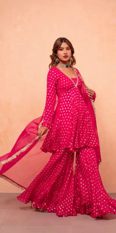 ZSR 3173 Pink Chanderi Jacquard Butti Salwar Suit with Mirror Work & Lace Work. Festive Deal ₹2049. Delivery 4-6 Working Days. Shop now. | Jump Suits, Salwar suit, Designer Suits, Casual Suits, Creative suits, Palazzo Suits, Party Wear Suits, Patiala Suits, Straight Suits