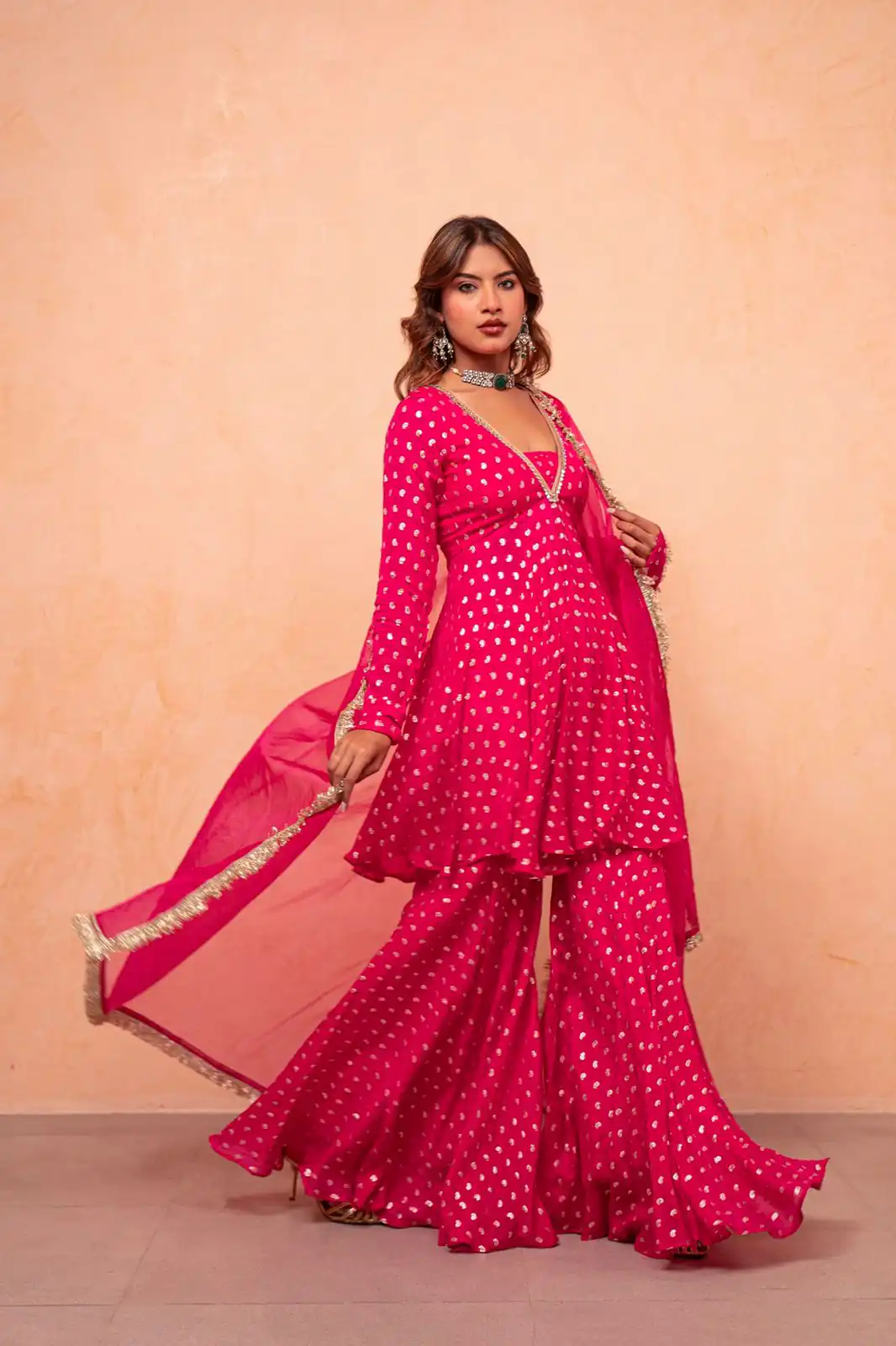 ZSR 3173 Pink Chanderi Jacquard Butti Salwar Suit with Mirror Work & Lace Work. Festive Deal ₹2049. Delivery 4-6 Working Days. Shop now. | Jump Suits, Salwar suit, Designer Suits, Casual Suits, Creative suits, Palazzo Suits, Party Wear Suits, Patiala Suits, Straight Suits