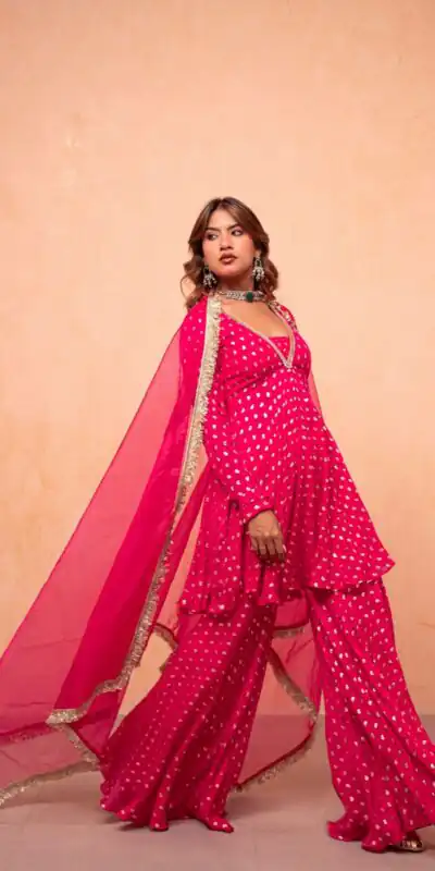 ZSR 3173 Pink Chanderi Jacquard Butti Salwar Suit with Mirror Work & Lace Work. Festive Deal ₹2049. Delivery 4-6 Working Days. Shop now. | Jump Suits, Salwar suit, Designer Suits, Casual Suits, Creative suits, Palazzo Suits, Party Wear Suits, Patiala Suits, Straight Suits