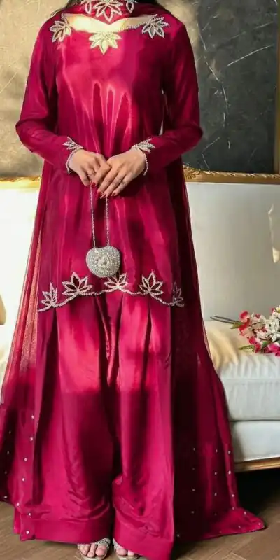 NF 1270 Pink Natural Crep Salwar Suit Brown with Embroidery Work. Exclusive Offer ₹1899. Delivery 4-6 Working Days. Shop now. | Jump Suits, Salwar suit, Designer Suits, Casual Suits, Creative suits, Palazzo Suits, Party Wear Suits, Patiala Suits, Straight Suits