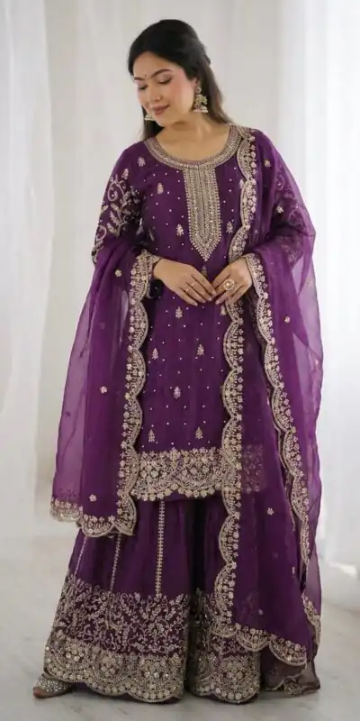 ZSR 3167 Purple Fendy Silk Salwar Suitwith Embroidery Work & Lace Work. Now at just ₹2149. Delivery 4-6 Working Days. Shop now. | Jump Suits, Salwar suit, Designer Suits, Casual Suits, Creative suits, Palazzo Suits, Party Wear Suits, Patiala Suits, Straight Suits