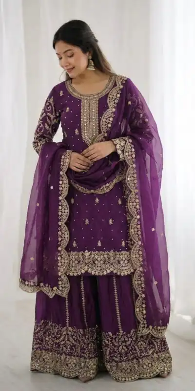 ZSR 3167 Purple Fendy Silk Salwar Suitwith Embroidery Work & Lace Work. Now at just ₹2149. Delivery 4-6 Working Days. Shop now. | Jump Suits, Salwar suit, Designer Suits, Casual Suits, Creative suits, Palazzo Suits, Party Wear Suits, Patiala Suits, Straight Suits