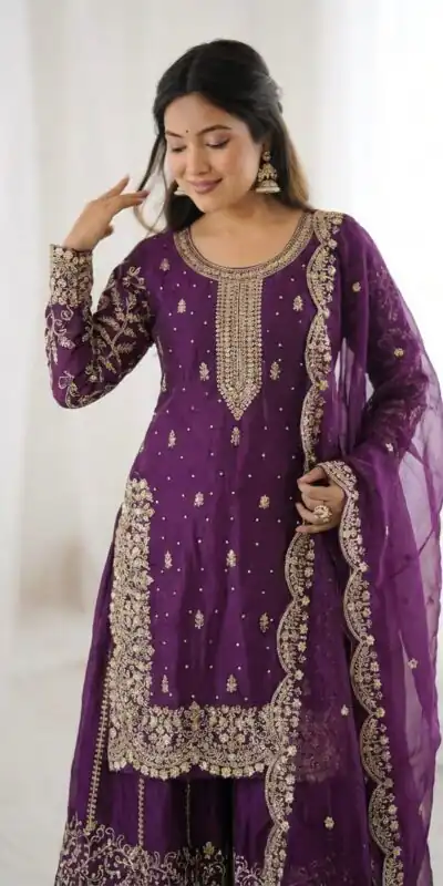 ZSR 3167 Purple Fendy Silk Salwar Suitwith Embroidery Work & Lace Work. Now at just ₹2149. Delivery 4-6 Working Days. Shop now. | Jump Suits, Salwar suit, Designer Suits, Casual Suits, Creative suits, Palazzo Suits, Party Wear Suits, Patiala Suits, Straight Suits
