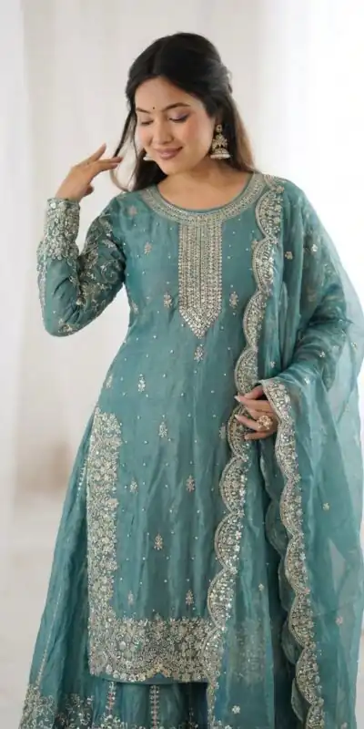 ZSR 3167 Sea Green Fendy Silk Salwar Suitwith Embroidery Work & Lace Work. Now at just ₹2149. Delivery 4-6 Working Days. Shop now. | Jump Suits, Salwar suit, Designer Suits, Casual Suits, Creative suits, Palazzo Suits, Party Wear Suits, Patiala Suits, Straight Suits