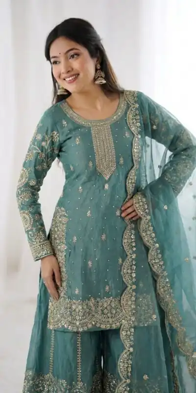 ZSR 3167 Sea Green Fendy Silk Salwar Suitwith Embroidery Work & Lace Work. Now at just ₹2149. Delivery 4-6 Working Days. Shop now. | Jump Suits, Salwar suit, Designer Suits, Casual Suits, Creative suits, Palazzo Suits, Party Wear Suits, Patiala Suits, Straight Suits
