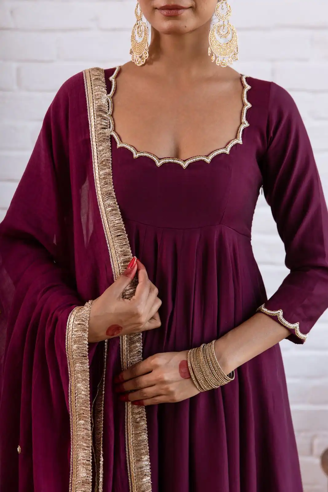 SRK 5324 Wine Color Vichitra silk Gown with Bead Work & Lace Work. Now at just ₹1749. Delivery 4-6 Working Days. Shop now. | Gowns, Bollywood Gowns, Creative Gowns, Designer Gowns, Embroidered Gowns, Party Wear Gowns