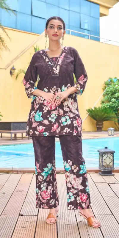 DIVA 128 Brown Color Cotton Kurti with Printed Designer Work. Exclusive Offer ₹1749. Delivery 4-6 Working Days. Online Shop now. | Kurti, Bollywood Kurti, Creative Kurtis, Designer Kurti, Party Wear Kurti, Selfie Kurti