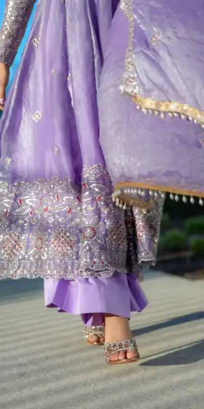 KD 1619 Lavender Color Fendy Silk Anarkali Suit with Thread Embroidery. Grab it for ₹2499. Delivery 4-6 Working Days. Shop now. | Anarkali Suits, Bollywood Anarkali, Creative-Anarkali, Designer Anarkali, Embroidered Anarkali, Party Wear Anarkali