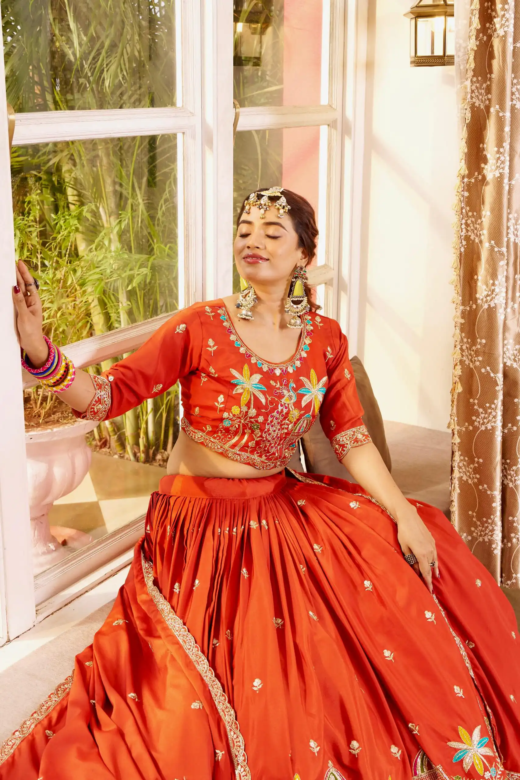 Ram 178 Orange Color Pure Crap Silk Lehenga Choli with Embroidery Work. Best Price ₹2549. Delivery 4-6 Working Days. Shop now. | Lehenga, Bollywood Lehenga, Creative Lehenga, Designer Lehenga, Embroidered Lehenga, Party Wear Lehenga