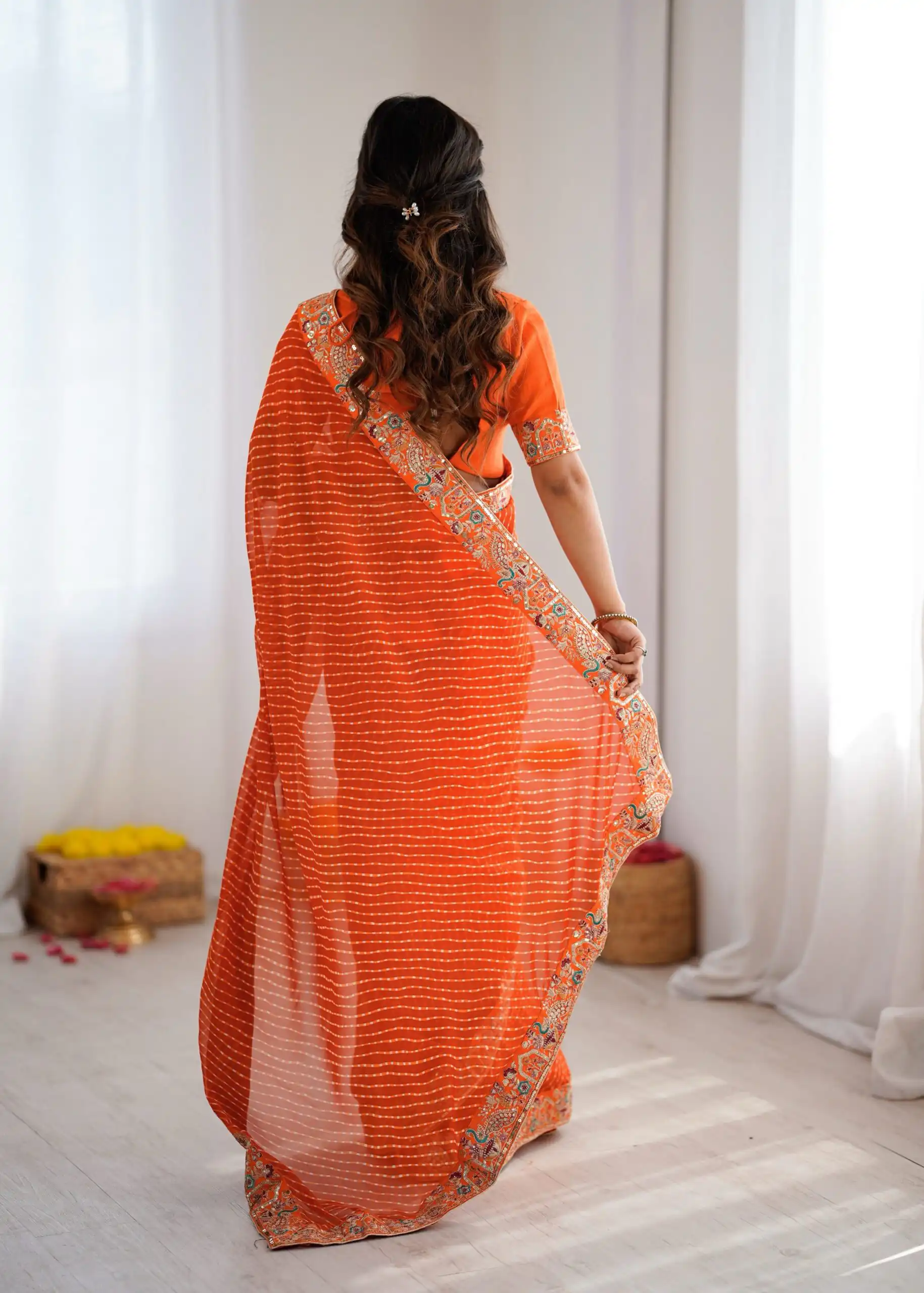 SP 79 Orange Faux Georgette Saree Perfect for Wedding, Party, Lohri, Engagement, Baby Shower – . Now at just ₹1999. Delivery 4-6 Working Days. Shop now | Sarees, Bollywood Sarees, Creative Sarees, Designer Sarees, Embroidered Sarees, Ethnic Saree, Modern Digital sarees, Party Wear Sarees