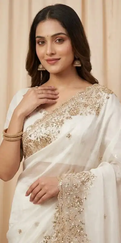 JR 670 White in Space Silk Embroidery Work & Zari Work Saree . Available at ₹1949 only. Delivery 4-6 Working Days. Shop now. | Sarees, Bollywood Sarees, Creative Sarees, Designer Sarees, Embroidered Sarees, Ethnic Saree, Modern Digital sarees, Party Wear Sarees