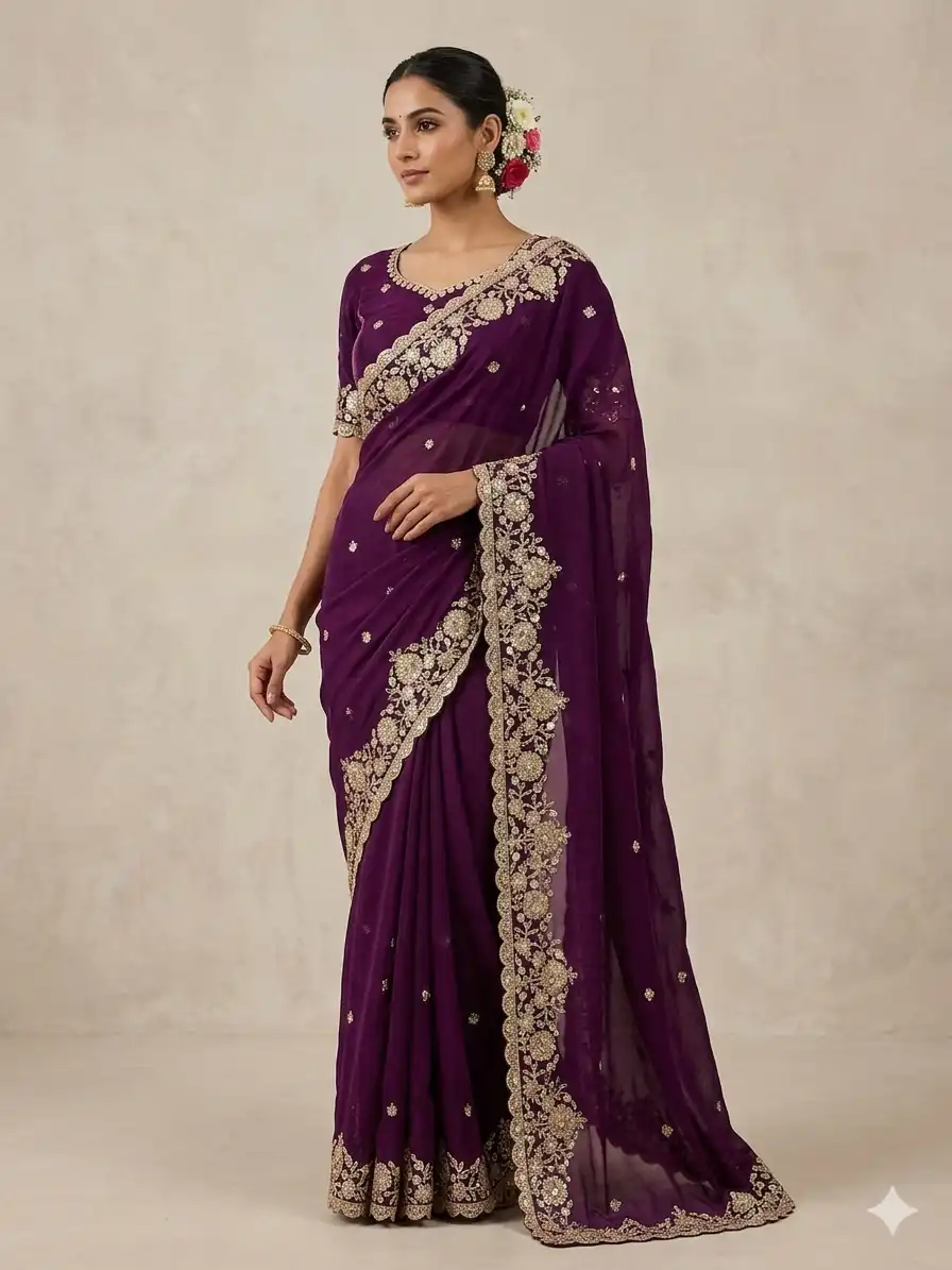 JR 670 Wine in Space Silk Embroidery Work & Zari Work Saree . Available at ₹1949 only. Delivery 4-6 Working Days. Shop now. | Sarees, Bollywood Sarees, Creative Sarees, Designer Sarees, Embroidered Sarees, Ethnic Saree, Modern Digital sarees, Party Wear Sarees