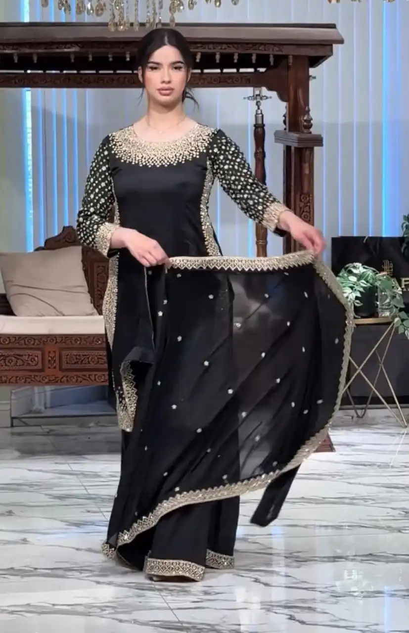 ZB 5056 Black in Color Natural Crepe Embroidery Work Salwar Suit . Wedding, Party, Festive, Events, Get it for ₹2199. Delivery 4-6 Working Days. Shop now. | Jump Suits, Salwar suit, Designer Suits, Casual Suits, Creative suits, Palazzo Suits, Party Wear Suits, Patiala Suits, Straight Suits