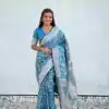 KPR 290 Blue in Soft Lichi Silk Jacquard Work Designer Work Saree . Exclusive Offer ₹1349. Delivery 4-6 Working Days. Shop now. | Sarees, Bollywood Sarees, Creative Sarees, Designer Sarees, Embroidered Sarees, Ethnic Saree, Modern Digital sarees, Party Wear Sarees