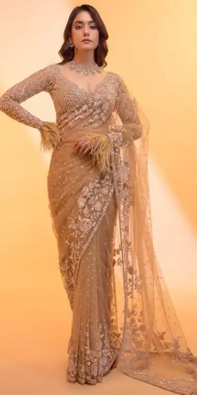 DF 3472 Gold Butterfly Net Saree Sequence with Work & Zari Work. Introductory Price ₹1799. Delivery 4-6 Working Days. Shop now. | Sarees, Bollywood Sarees, Creative Sarees, Designer Sarees, Embroidered Sarees, Ethnic Saree, Modern Digital sarees, Party Wear Sarees