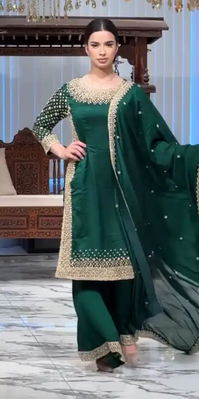 ZB 5056 Green in Color Natural Crepe Embroidery Work Salwar Suit . Wedding, Party, Festive, Events, Get it for ₹2199. Delivery 4-6 Working Days. Shop now. | Jump Suits, Salwar suit, Designer Suits, Casual Suits, Creative suits, Palazzo Suits, Party Wear Suits, Patiala Suits, Straight Suits