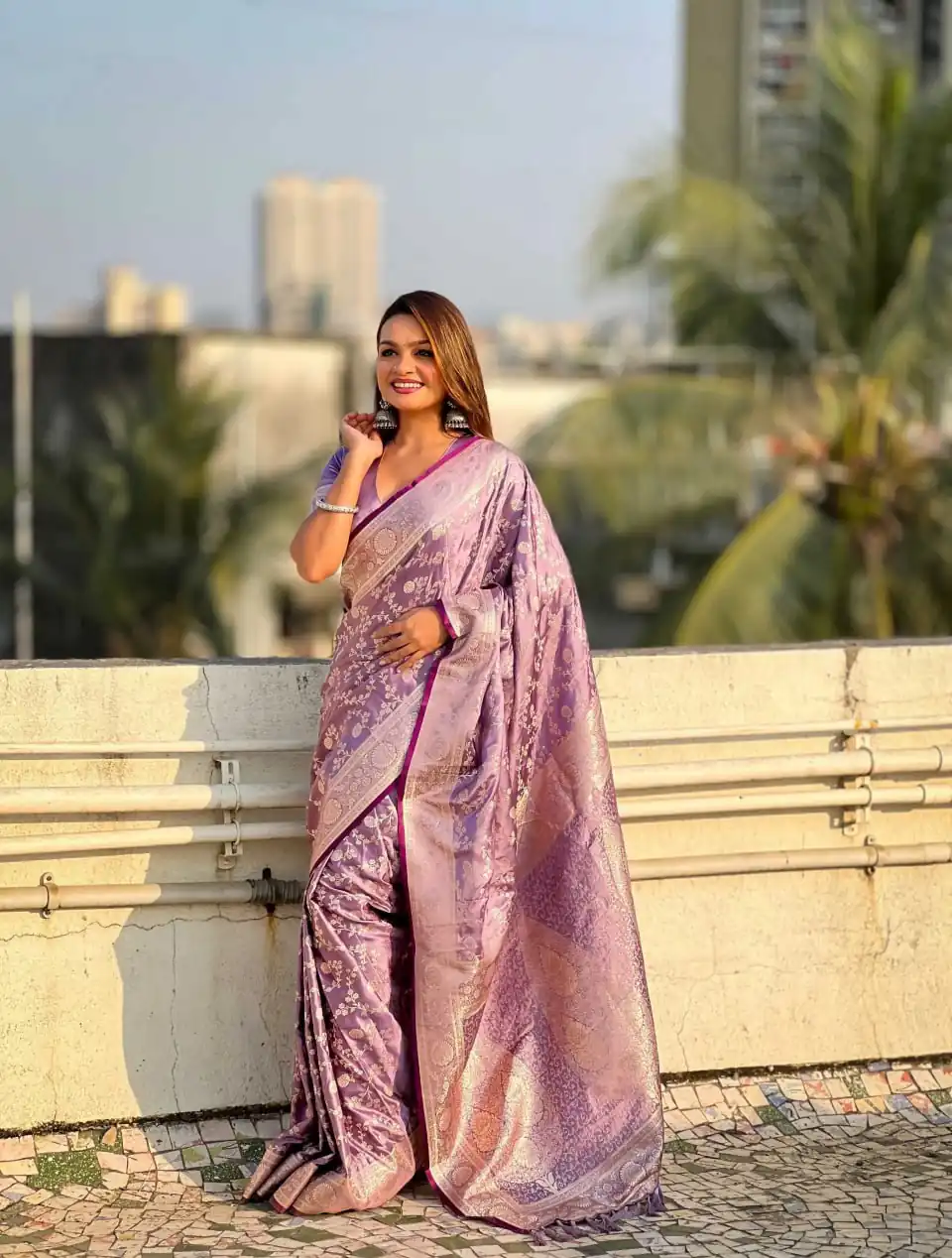 KPR 290 Lavender in Soft Lichi Silk Jacquard Work Designer Work Saree . Exclusive Offer ₹1349. Delivery 4-6 Working Days. Shop now. | Sarees, Bollywood Sarees, Creative Sarees, Designer Sarees, Embroidered Sarees, Ethnic Saree, Modern Digital sarees, Party Wear Sarees
