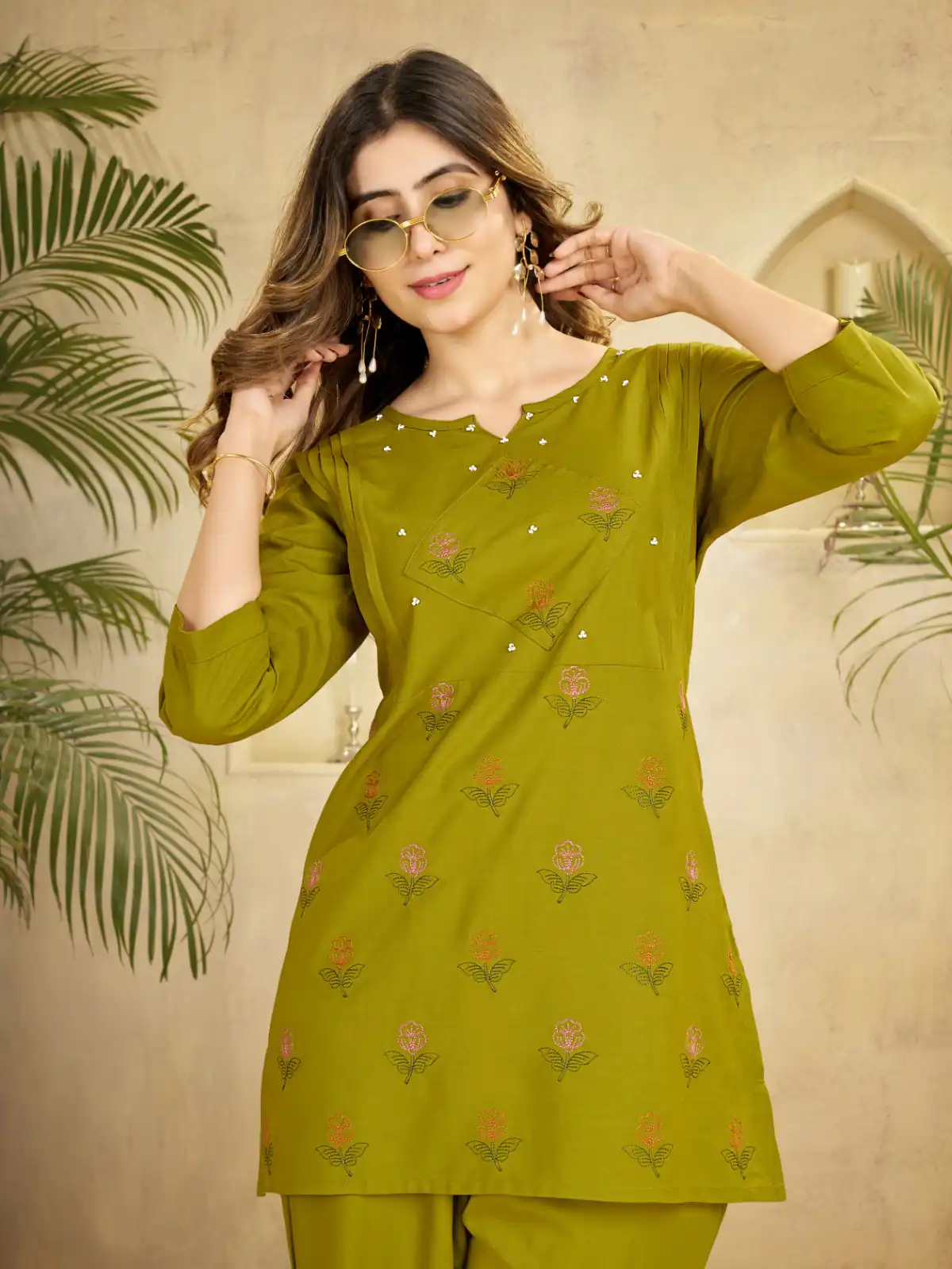 DIVA 158 Lime Green Viscose Rayon Kurti with Embroidery Work & Mirror Work. Wedding, Party, Festive Grab it for ₹1749. Delivery 4-6 Working Days. Shop now. | Kurti, Bollywood Kurti, Creative Kurtis, Designer Kurti, Party Wear Kurti, Selfie Kurti