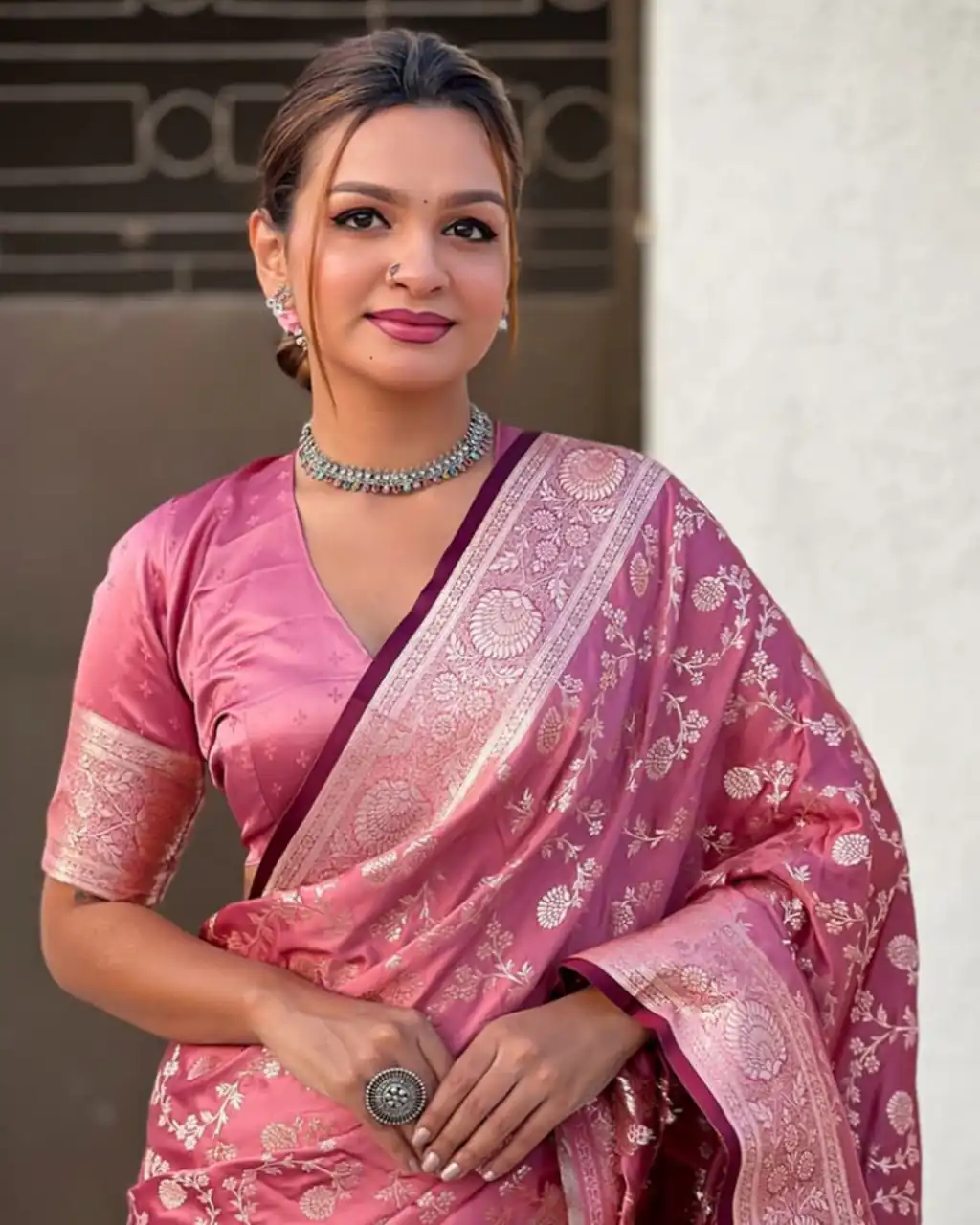 KPR 290 Peach in Soft Lichi Silk Jacquard Work Designer Work Saree . Exclusive Offer ₹1349. Delivery 4-6 Working Days. Shop now. | Sarees, Bollywood Sarees, Creative Sarees, Designer Sarees, Embroidered Sarees, Ethnic Saree, Modern Digital sarees, Party Wear Sarees