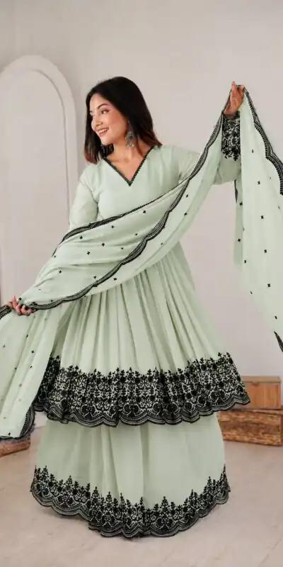 SP 71 Pista Faux Georgette Salwar Suit with Embroidery Work. Available at ₹2499 only. Delivery 4-6 Working Days. Shop now. | Jump Suits, Salwar suit, Designer Suits, Casual Suits, Creative suits, Palazzo Suits, Party Wear Suits, Patiala Suits, Straight Suits