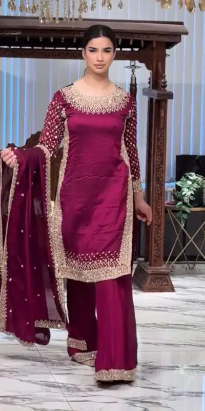 ZB 5056 Rani Pink in Natural Crepe Embroidery Work Salwar Suit . Wedding, Party, Festive, Events, Get it for ₹2199. Delivery 4-6 Working Days. Shop now. | Jump Suits, Salwar suit, Designer Suits, Casual Suits, Creative suits, Palazzo Suits, Party Wear Suits, Patiala Suits, Straight Suits