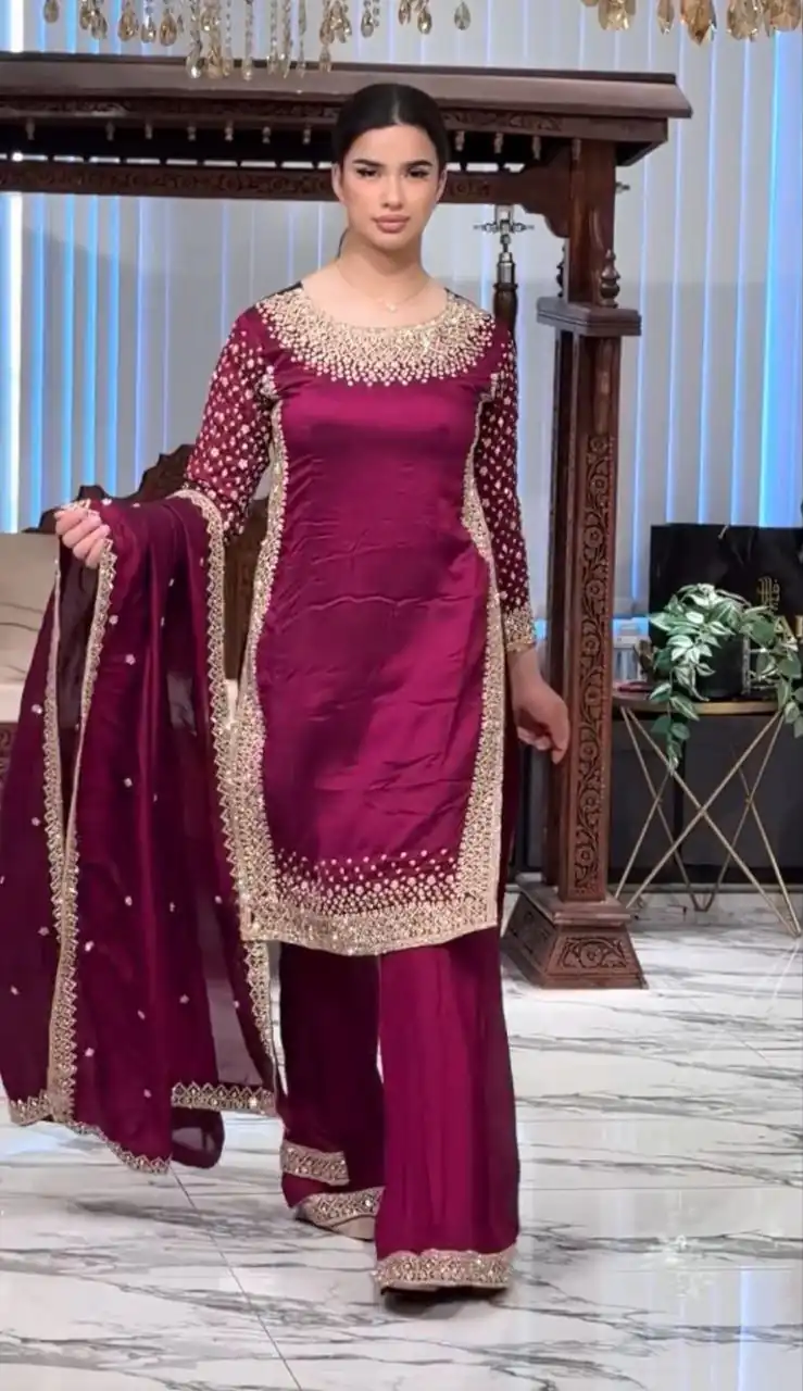 ZB 5056 Rani Pink in Natural Crepe Embroidery Work Salwar Suit . Wedding, Party, Festive, Events, Get it for ₹2199. Delivery 4-6 Working Days. Shop now. | Jump Suits, Salwar suit, Designer Suits, Casual Suits, Creative suits, Palazzo Suits, Party Wear Suits, Patiala Suits, Straight Suits