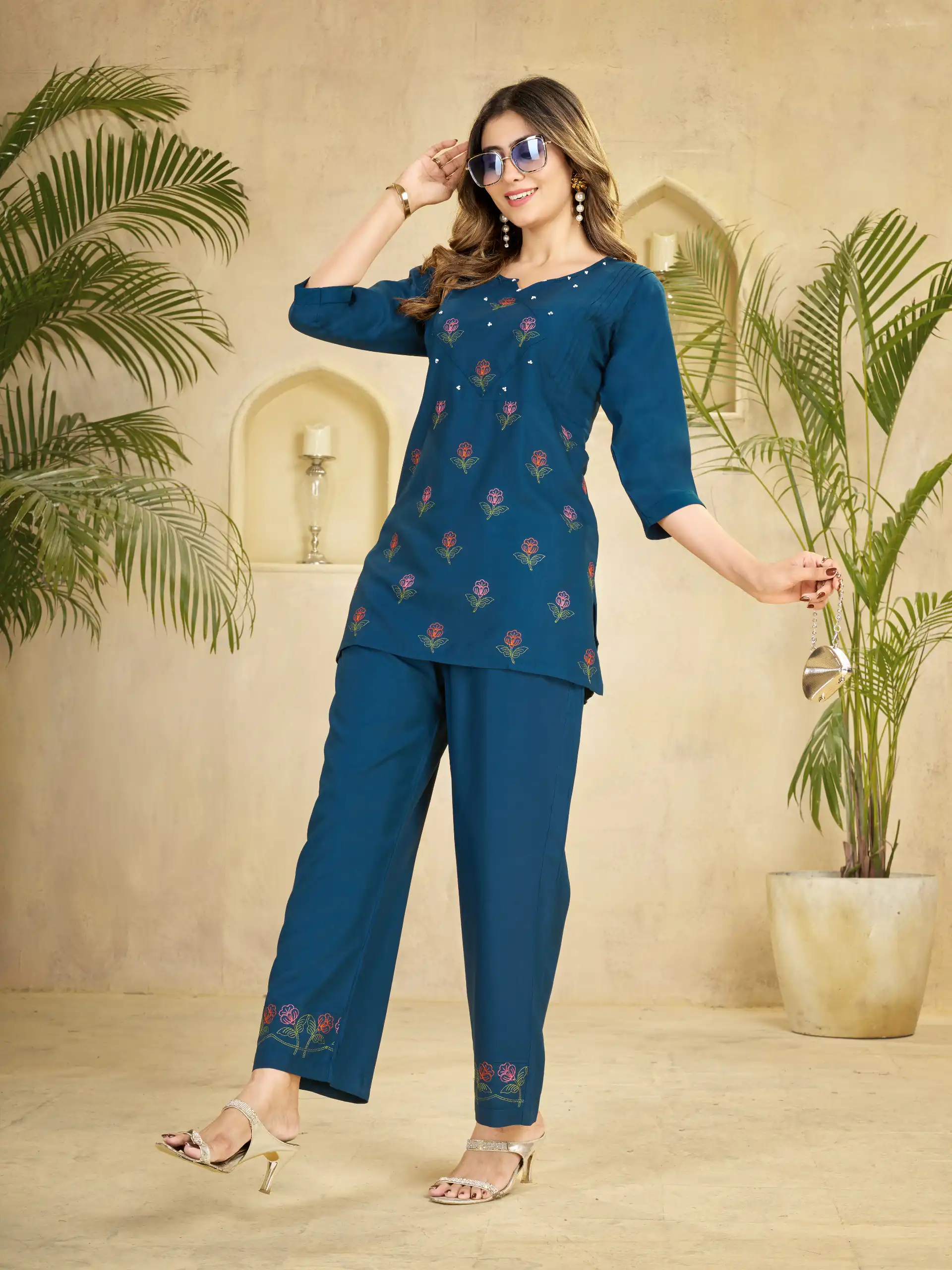 DIVA 158 Teal Viscose Rayon Kurti with Embroidery Work & Mirror Work. Wedding, Party, Festive Grab it for ₹1749. Delivery 4-6 Working Days. Shop now. | Kurti, Bollywood Kurti, Creative Kurtis, Designer Kurti, Party Wear Kurti, Selfie Kurti