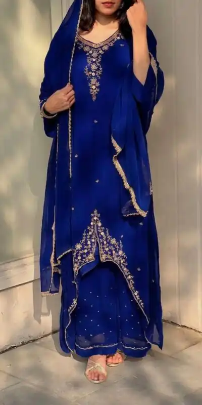 Alternative view of Nice Blue heavy Georgette Embroidery Salwar Suit