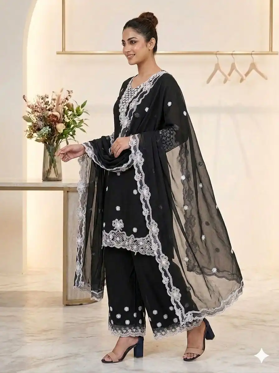 LG 2119 Black in Georgette Work Embroidery Work & Sequins Work Salwar Suit . Grab it for ₹1999. Delivery 4-6 Working Days. Shop now. | Jump Suits, Salwar suit, Designer Suits, Casual Suits, Creative suits, Palazzo Suits, Party Wear Suits, Patiala Suits, Straight Suits