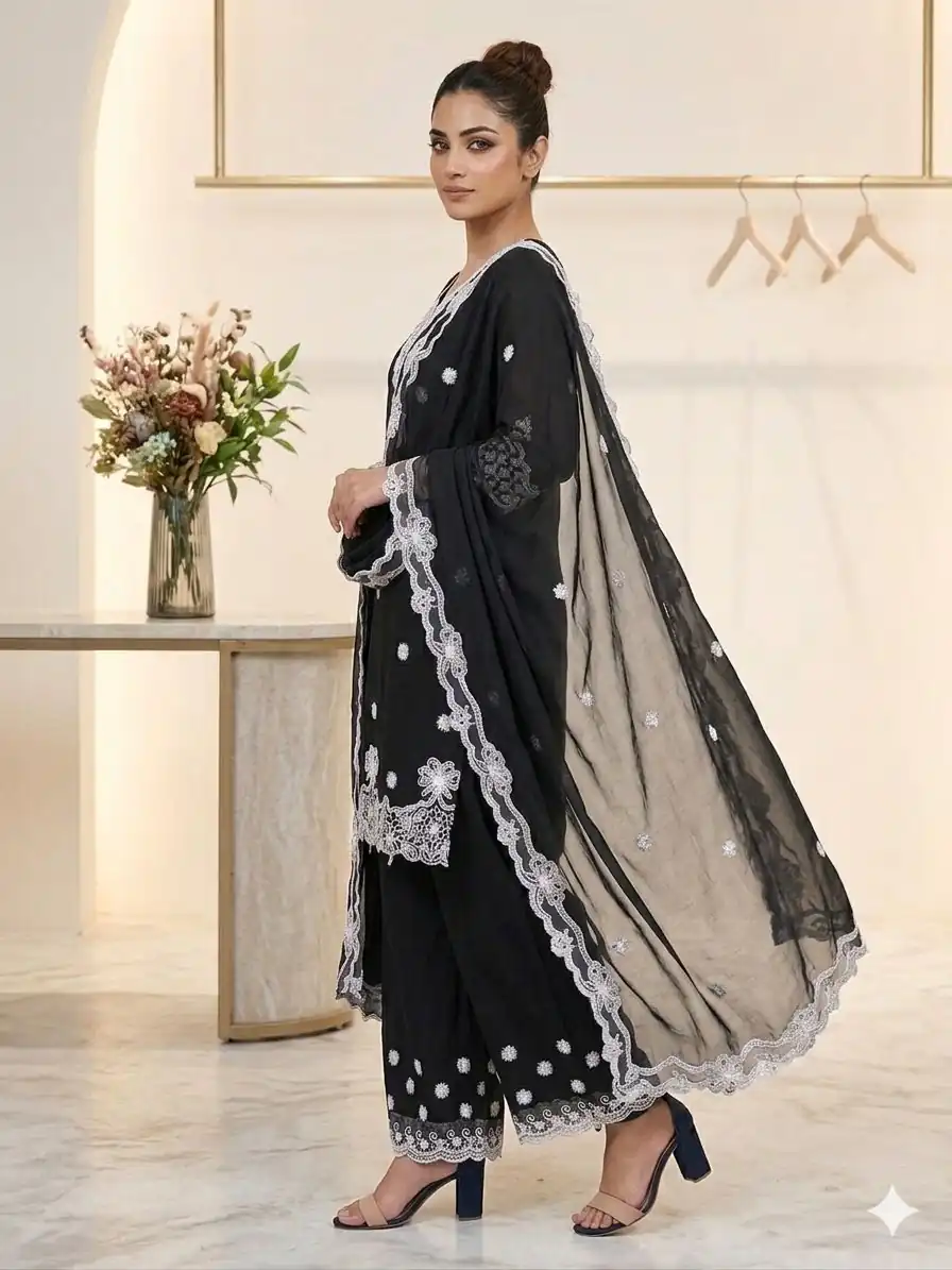 LG 2119 Black in Georgette Work Embroidery Work & Sequins Work Salwar Suit . Grab it for ₹1999. Delivery 4-6 Working Days. Shop now. | Jump Suits, Salwar suit, Designer Suits, Casual Suits, Creative suits, Palazzo Suits, Party Wear Suits, Patiala Suits, Straight Suits