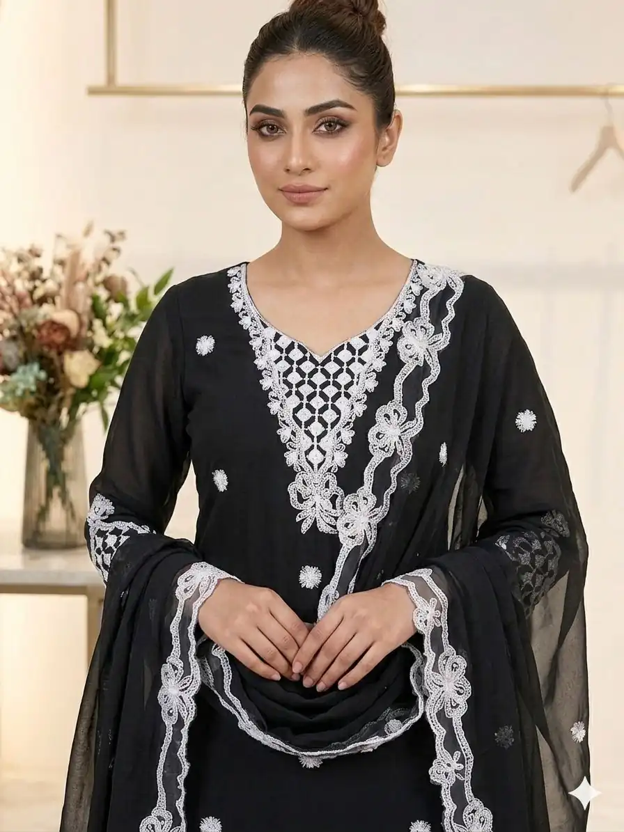 LG 2119 Black in Georgette Work Embroidery Work & Sequins Work Salwar Suit . Grab it for ₹1999. Delivery 4-6 Working Days. Shop now. | Jump Suits, Salwar suit, Designer Suits, Casual Suits, Creative suits, Palazzo Suits, Party Wear Suits, Patiala Suits, Straight Suits