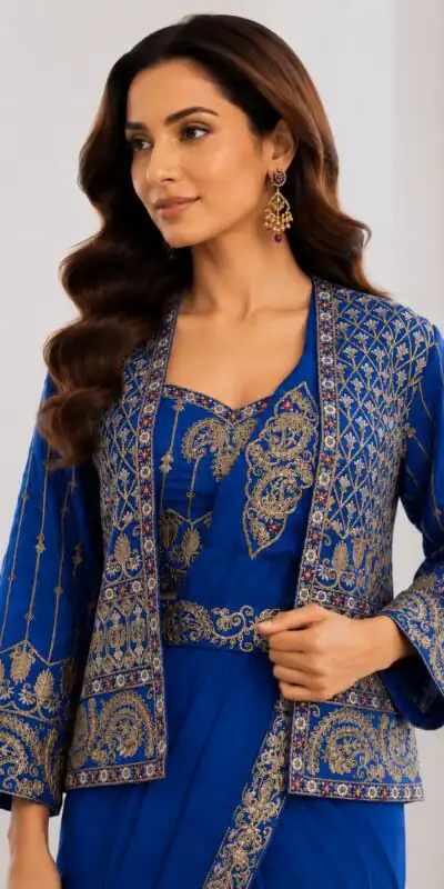 BB 64 Blue Crep Silk Saree with Embroidery Work & Sequins Work. Affordable Price ₹2499. Delivery 4-6 Working Days. Shop now. | Sarees, Bollywood Sarees, Creative Sarees, Designer Sarees, Embroidered Sarees, Ethnic Saree, Modern Digital sarees, Party Wear Sarees