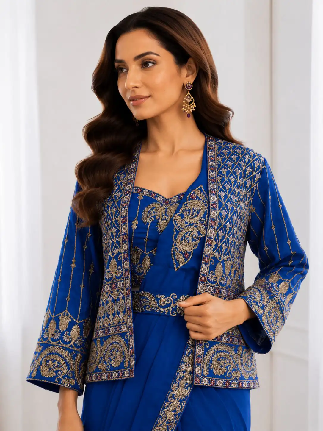 BB 64 Blue Crep Silk Saree with Embroidery Work & Sequins Work. Affordable Price ₹2499. Delivery 4-6 Working Days. Shop now. | Sarees, Bollywood Sarees, Creative Sarees, Designer Sarees, Embroidered Sarees, Ethnic Saree, Modern Digital sarees, Party Wear Sarees