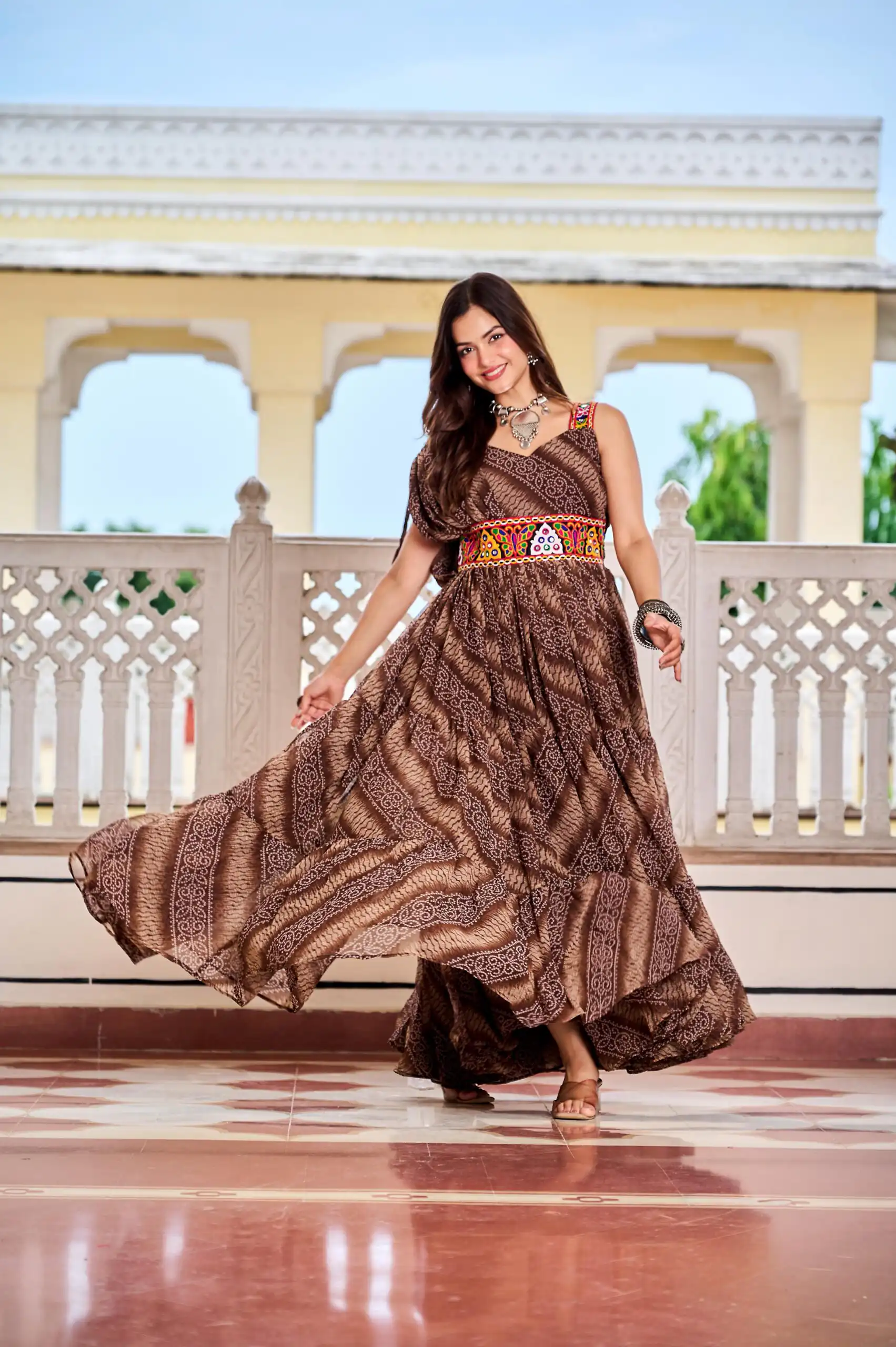 Ram 136 Brown Color | Red Faux Georgette Gown with Mirror Work. Get it for ₹1999. Delivery 4-6 Working Days. Online Shop now. | Gowns, Bollywood Gowns, Creative Gowns, Designer Gowns, Embroidered Gowns, Party Wear Gowns