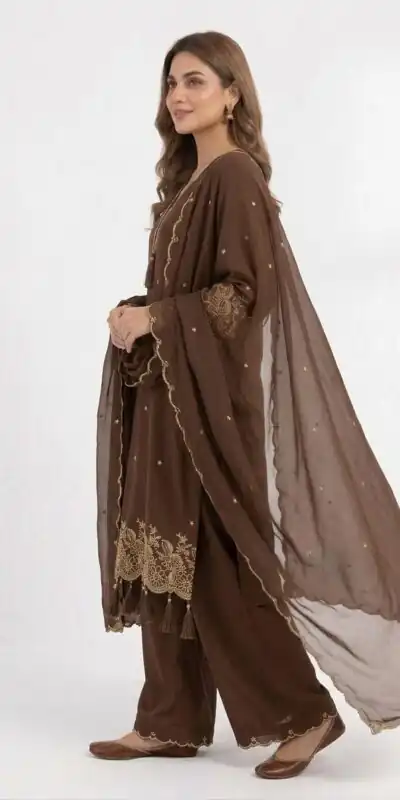 BE 481 Brown | Brown Rayon Salwar Suit with Embroidery Work & Lace Work. Affordable Price ₹1999. Delivery 4-6 Working Days. Shop now. | Jump Suits, Salwar suit, Designer Suits, Casual Suits, Creative suits, Palazzo Suits, Party Wear Suits, Patiala Suits, Straight Suits