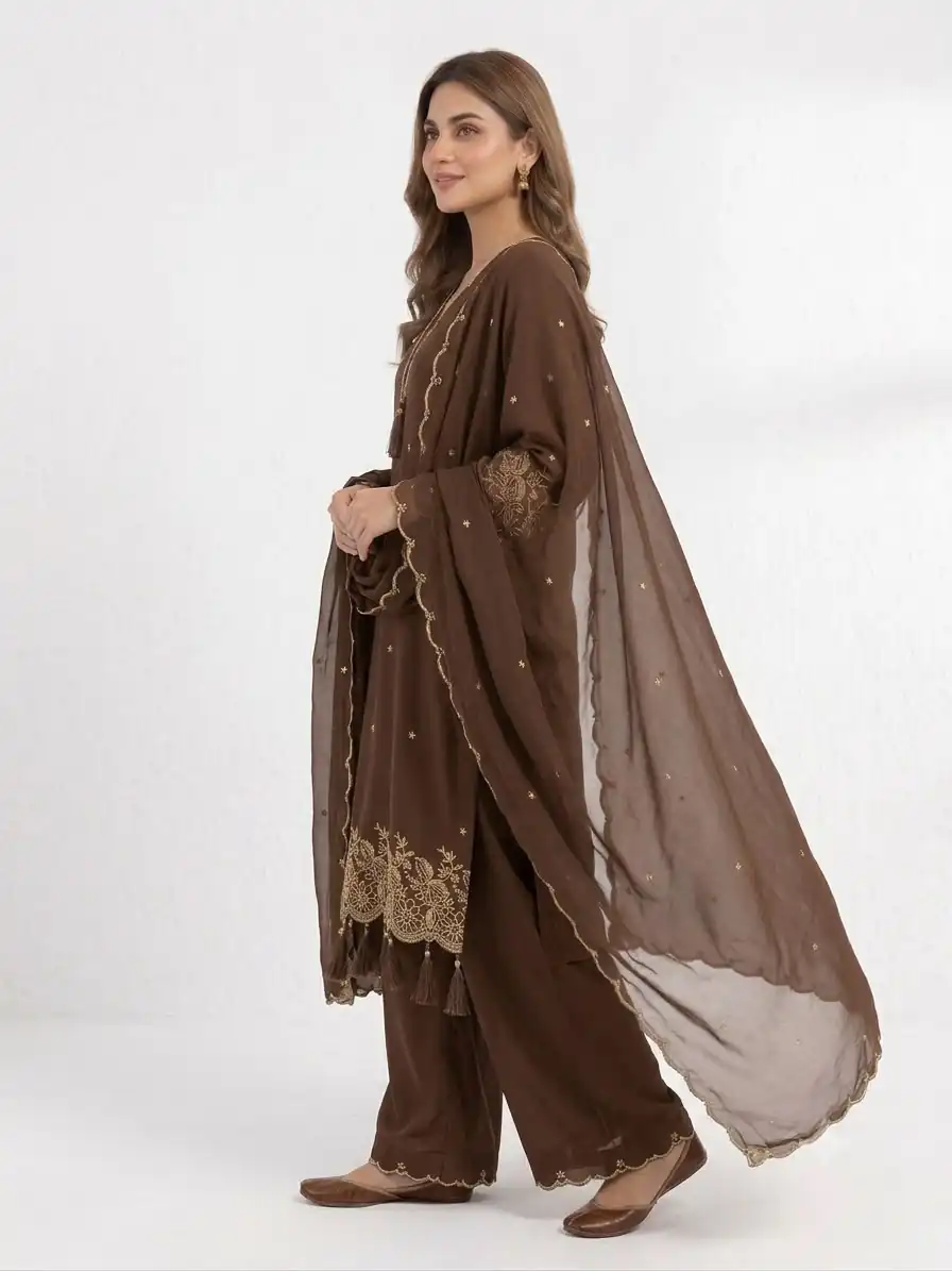 BE 481 Brown | Brown Rayon Salwar Suit with Embroidery Work & Lace Work. Affordable Price ₹1999. Delivery 4-6 Working Days. Shop now. | Jump Suits, Salwar suit, Designer Suits, Casual Suits, Creative suits, Palazzo Suits, Party Wear Suits, Patiala Suits, Straight Suits