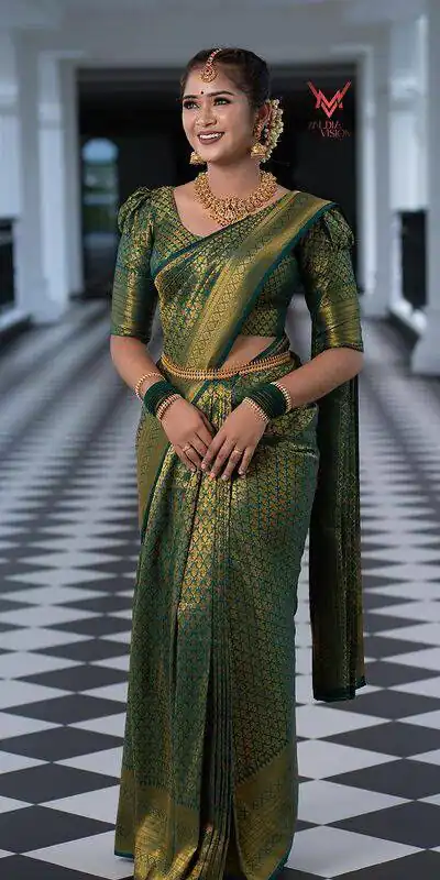 KPR 153 Green Color Soft Lichi Silk Saree with Jacquard Work. Best Price ₹1349. Delivery 4-6 Working Days. Online Shop now. | Sarees, Bollywood Sarees, Creative Sarees, Designer Sarees, Embroidered Sarees, Ethnic Saree, Modern Digital sarees, Party Wear Sarees