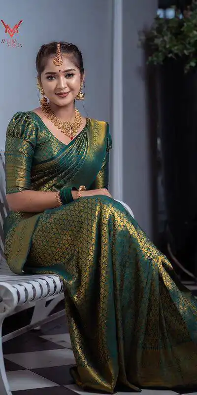 KPR 153 Green Color Soft Lichi Silk Saree with Jacquard Work. Best Price ₹1349. Delivery 4-6 Working Days. Online Shop now. | Sarees, Bollywood Sarees, Creative Sarees, Designer Sarees, Embroidered Sarees, Ethnic Saree, Modern Digital sarees, Party Wear Sarees