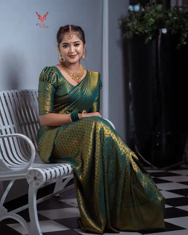 KPR 153 Green Color Soft Lichi Silk Saree with Jacquard Work. Best Price ₹1349. Delivery 4-6 Working Days. Online Shop now. | Sarees, Bollywood Sarees, Creative Sarees, Designer Sarees, Embroidered Sarees, Ethnic Saree, Modern Digital sarees, Party Wear Sarees