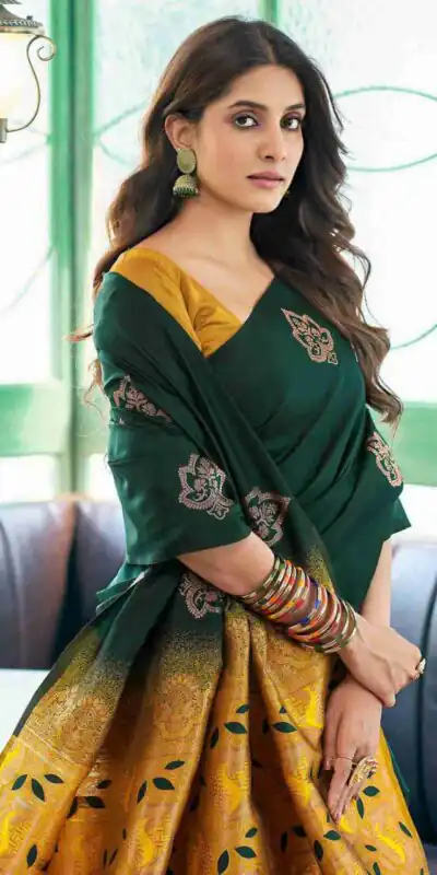 KPR 217 Green Soft Lichi Silk Jacquard Work Saree with Designer Work Wedding, Party, Festive, Events, Deal ₹1299. Delivery 4-6 Working Days. Shop now. | Sarees, Bollywood Sarees, Creative Sarees, Designer Sarees, Embroidered Sarees, Ethnic Saree, Modern Digital sarees, Party Wear Sarees