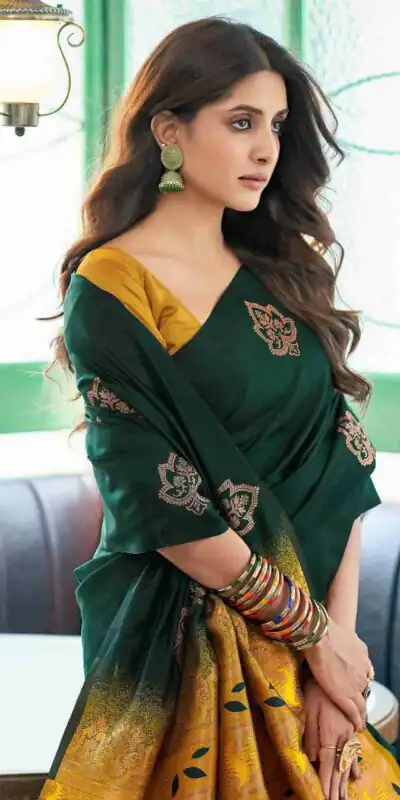 KPR 217 Green Soft Lichi Silk Jacquard Work Saree with Designer Work Wedding, Party, Festive, Events, Deal ₹1299. Delivery 4-6 Working Days. Shop now. | Sarees, Bollywood Sarees, Creative Sarees, Designer Sarees, Embroidered Sarees, Ethnic Saree, Modern Digital sarees, Party Wear Sarees