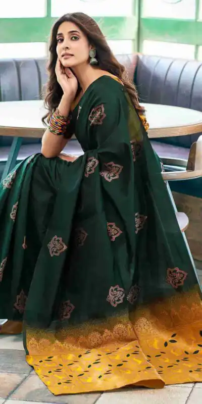 KPR 217 Green Soft Lichi Silk Jacquard Work Saree with Designer Work Wedding, Party, Festive, Events, Deal ₹1299. Delivery 4-6 Working Days. Shop now. | Sarees, Bollywood Sarees, Creative Sarees, Designer Sarees, Embroidered Sarees, Ethnic Saree, Modern Digital sarees, Party Wear Sarees