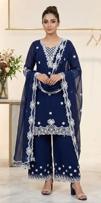 LG 2119 Navy Blue in Georgette Work Embroidery Work & Sequins Work Salwar Suit . Grab it for ₹1999. Delivery 4-6 Working Days. Shop now. | Jump Suits, Salwar suit, Designer Suits, Casual Suits, Creative suits, Palazzo Suits, Party Wear Suits, Patiala Suits, Straight Suits