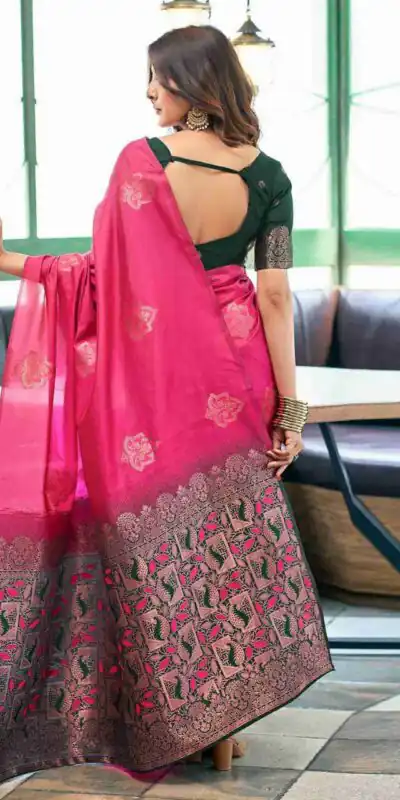 KPR 217 Pink Soft Lichi Silk Jacquard Work Saree with Designer Work Wedding, Party, Festive, Events, Deal ₹1299. Delivery 4-6 Working Days. Shop now. | Sarees, Bollywood Sarees, Creative Sarees, Designer Sarees, Embroidered Sarees, Ethnic Saree, Modern Digital sarees, Party Wear Sarees