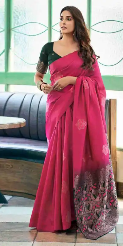 KPR 217 Pink Soft Lichi Silk Jacquard Work Saree with Designer Work Wedding, Party, Festive, Events, Deal ₹1299. Delivery 4-6 Working Days. Shop now. | Sarees, Bollywood Sarees, Creative Sarees, Designer Sarees, Embroidered Sarees, Ethnic Saree, Modern Digital sarees, Party Wear Sarees